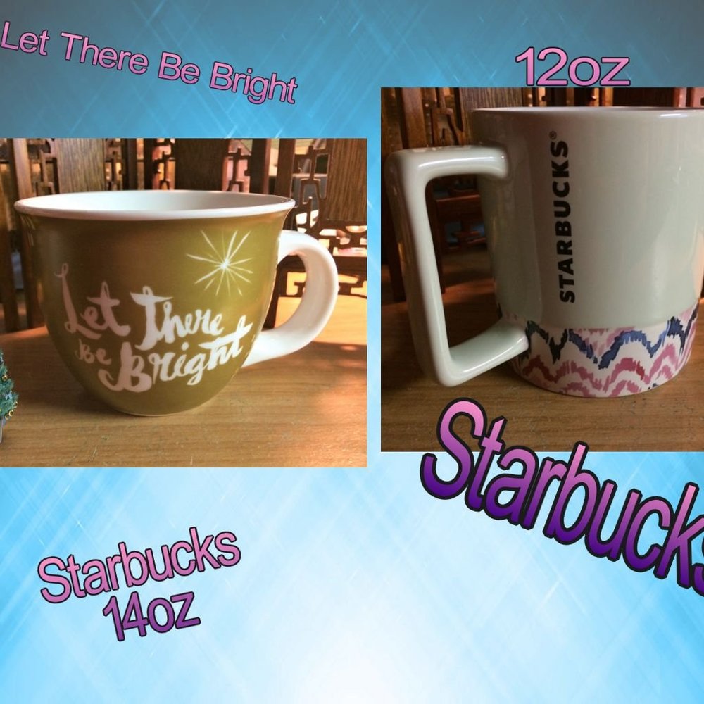 Two Starbucks Mugs 12oz & 14oz 1 Holiday & 1 Southwest